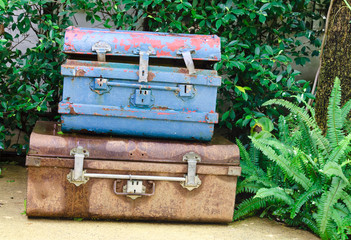 old rusty vintage suitecase bag