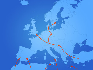 Refugees Routes to Europe Map of Migrant Crisis