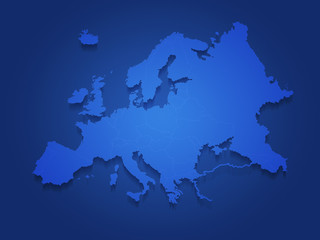 Europe Continent Blue Graphic