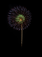 Colorful fireworks on black background