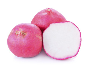 Red radish isolated on white background