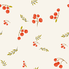 Autumn vector seamless pattern. Hand draw autumn leaves background.