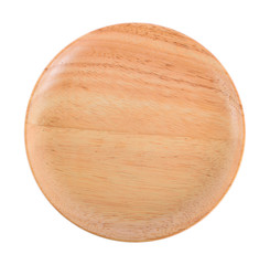 wooden plate isolated on white background