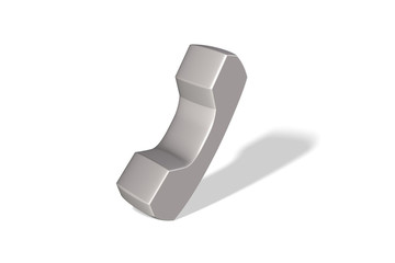 3d Illustration of Telephone hand set on white