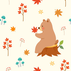 Autumn bear pattern