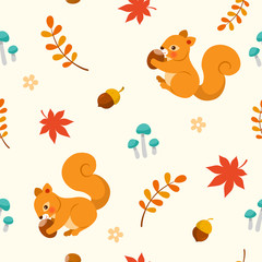 Autumn squirrel pattern