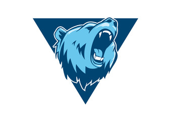 Obraz premium Projektowanie Logo odznaka Sport głowa niedźwiedzia