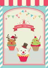 Cupcakes decorated to Christmas symbol