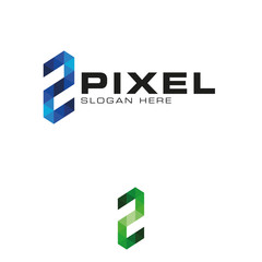 Modern Pixelated Logo template vector