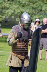 Knight actor in medieval festival
