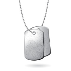 dog tag on white background