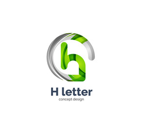 Abstract H geometric letter logo template