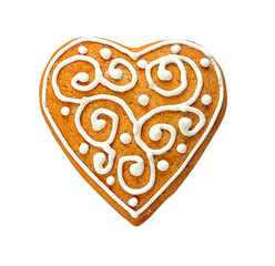 Delicious Christmas cookie on white background