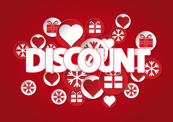 Vector winter discounts cover with text