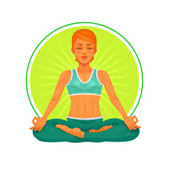 Vector illustration of a girl yoga