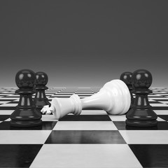 3d rendering Last chessman defeated © tigger11th