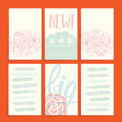 set of six pieces for business cards or wedding cards