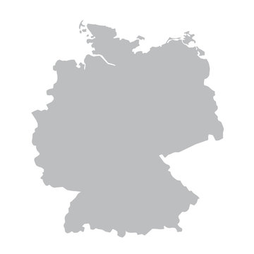 Map of Germany, closed loop gray