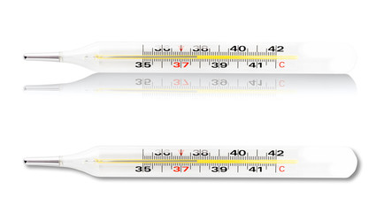Scale of thermometer closeup