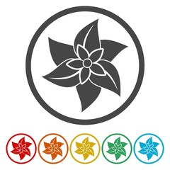 Flower in circle logo icon