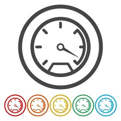 Set of speedometers icons. Vector illustration