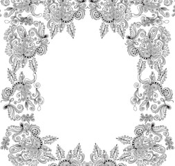 Beautiful abstract vector decorative frame with curling ornaments