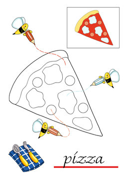 cibo da colorare, pizza