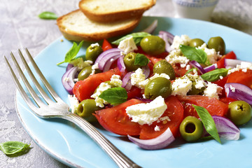 Mediterranean tomato salad with feta.