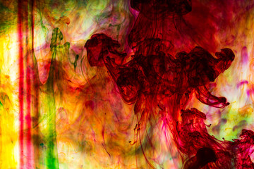 Plakat Acrylic colors and ink in water. Abstract background.