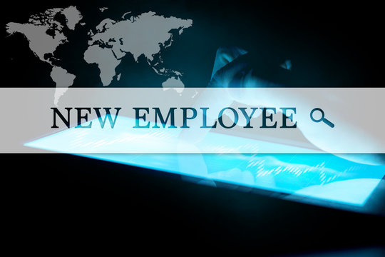 Concept of search new employee. Inscription on the background of