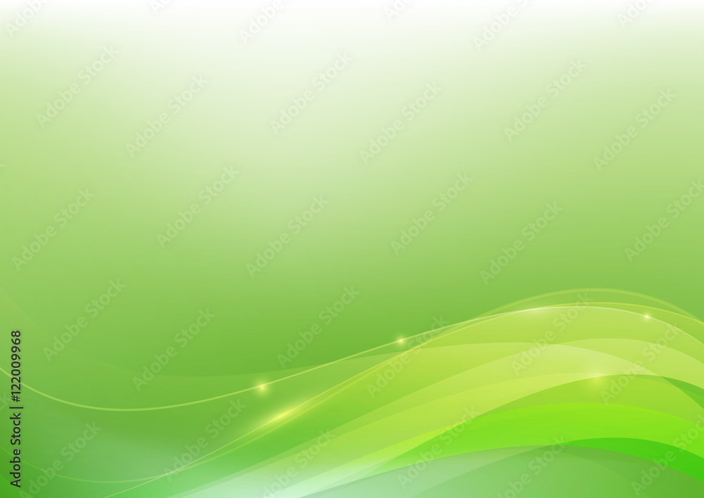 Poster green abstract background lighting curve and layer element vecto