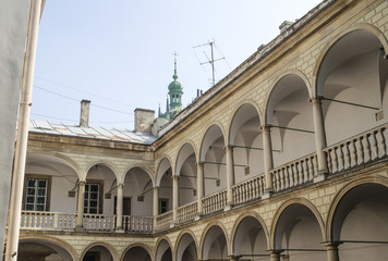 Fototapeta premium Patio in the Italian style, Lviv, Ukraine 