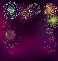 Fototapeta na wymiar Happy new year 2017 with fireworks