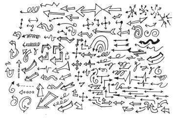 Obraz premium Vector hand drawn arrows set eps10