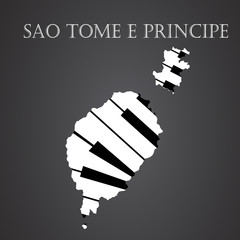 sao tome e principe map logo made from piano