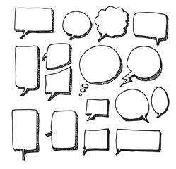 Vector of Hand Drawn Doodle Style Speech Bubbles eps10