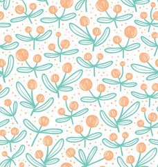 Blossom doodle beautiful seamless pattern