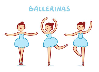 Cute ballerinas characters