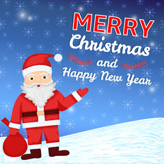 Merry Christmas and New Year colorful background