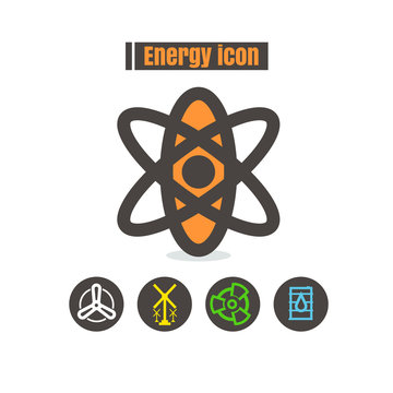 icons energy colorful design vector line black on white backgrou