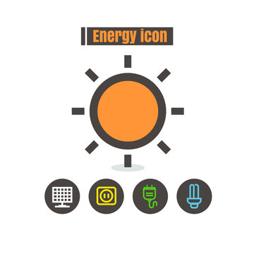 icons energy colorful design vector line black on white backgrou
