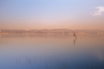 Obraz na płótnie Canvas Landscape view of Erhai Lake located in Dali, Yunnan, China.