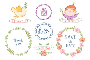 Decorative graphic set