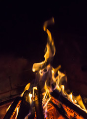 burning fireplace. bonfire warmth