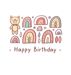 Happy birthday greeting bear