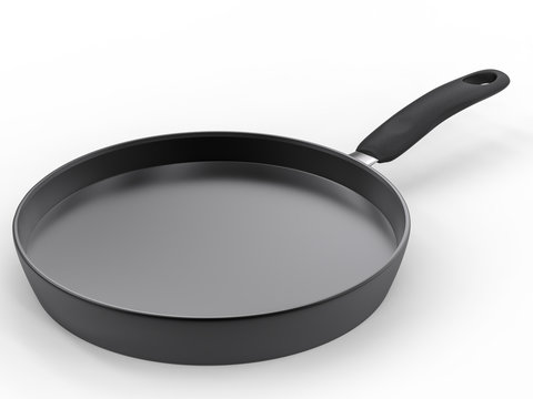 empty pan on white background