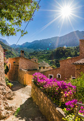Old mediterranean village Fornalutx Majorca Spain