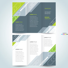 brochure design template tri-fold abstract arrows