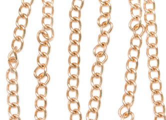 Golden chain on white background