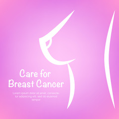 Pink ribbon breast cancer awareness symbol icon vector illustrat